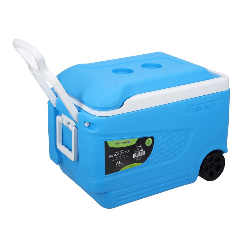 Royalford 45L Insulated Trolley Ice Cooler Box 1X1-1549