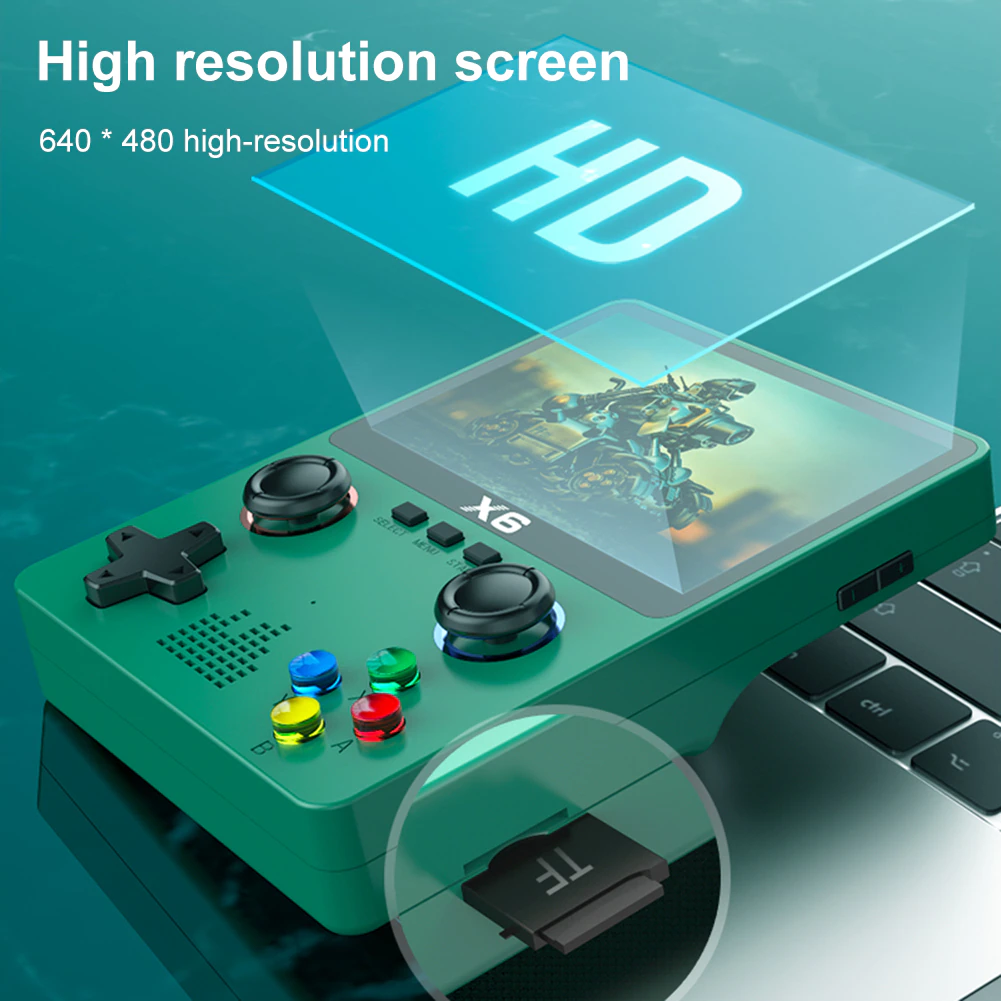 X6 Handheld Game Console, Retro Game Console Built-in 64GB 10000+ Classic Games, 3.5-inch OCA IPS Screen, Dual 3D Joystick, 11 Emulators, Handheld Gaming Console Support TV Output-182