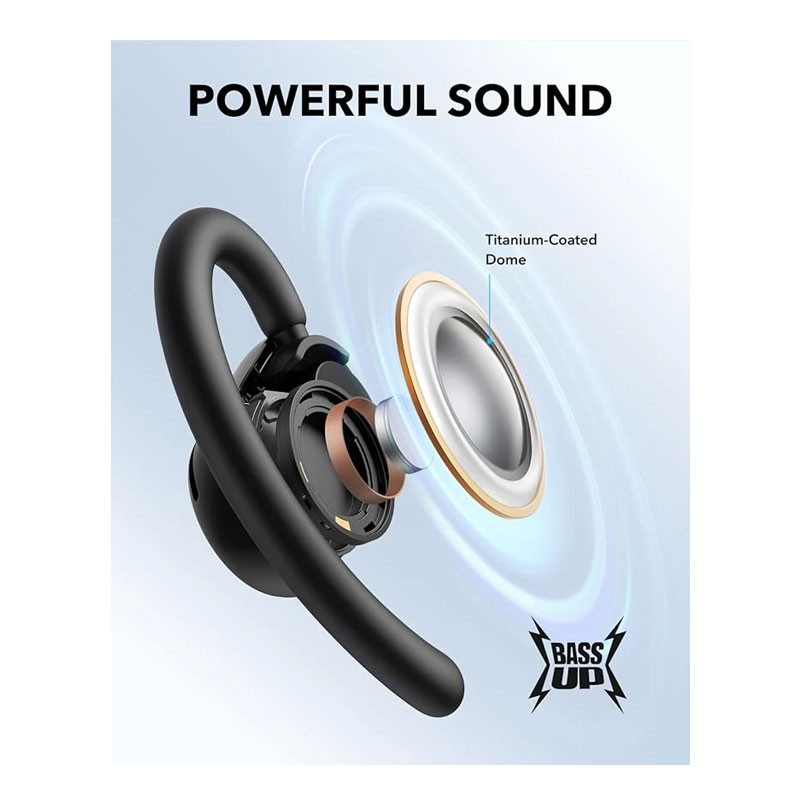 Anker Soundcore V20i, Adjustable Ear Hooks, Ultra Comfort, Snug Fit, Powerful Sound, Clear Calls, IP55, LED Lights, 36H Playtime, Multipoint Connection, Wireless Bluetooth Earbuds, Black, A3876H11-29144