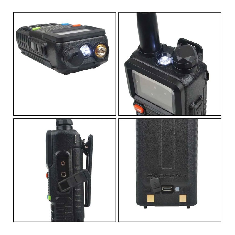 Baofeng UV-5RH 7W Walkie Talkie, VHF UHF 136-174MHz 220-260MHz 400-520MHz Tri-Bands 999Ch Frequency, 10km Range FM Walkie Talkie With Flashlight -30191