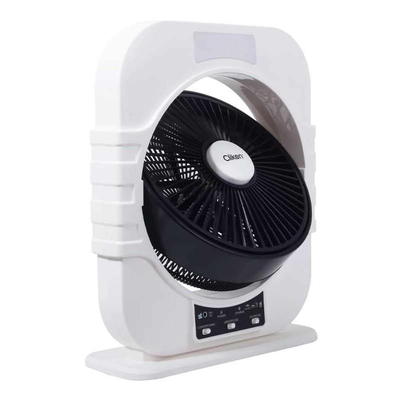 Clikon, Over Charge Protection, 12 Inch Rechargeable Box Fan With LED Light, CK2226-35085
