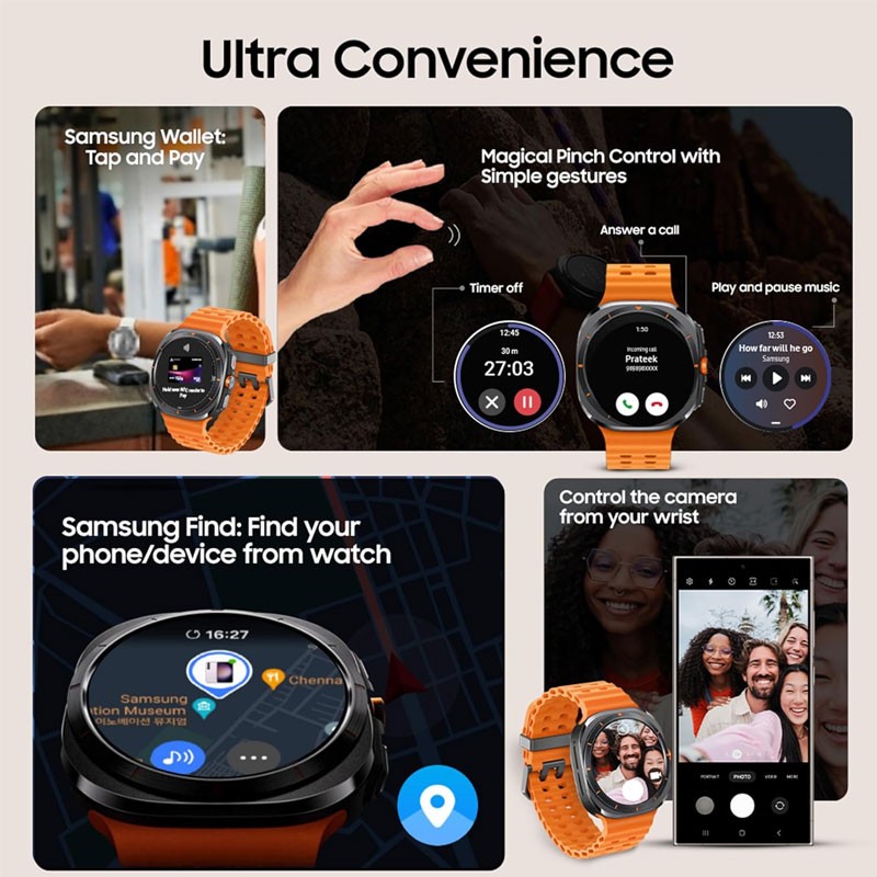 Samsung Galaxy Watch Ultra LTE, Upto 100h battery, 3nm Processor, Dual GPS, Sapphire Glass And Titanium, IP68, BP And ECG Monitor, 47mm Smart Watch-15348