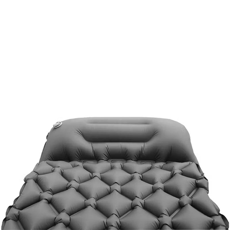 Green Lion Inflatable Air Mattress with 100 kg Load Capacity, Built-in Foot Pump, Ergonomic Design, 90 Seconds Inflation Time, Waterproof, Built-in Pillow, Black-36072