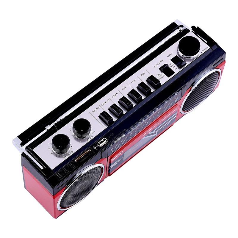 Geepas Radio Casset Recorder, USB, SD Slots, MP3 And BT, Built In Microphone With Recording, Auto Stop Function, Portable Speakers, GCR13011-33354