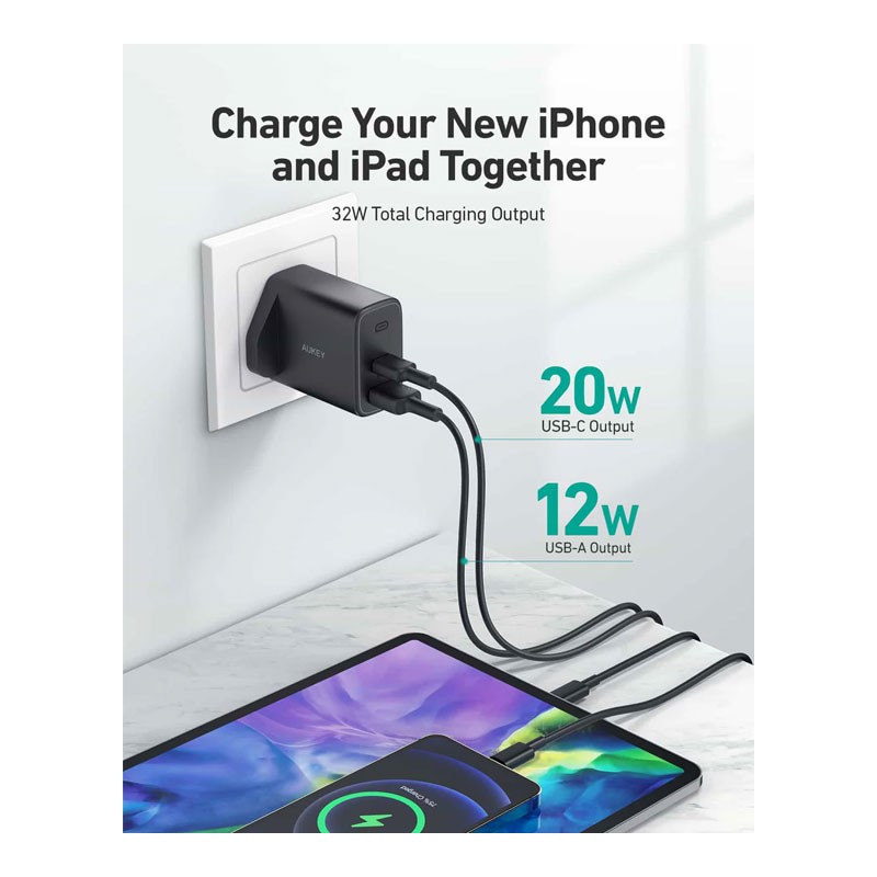 Aukey 32W Swift Series PD USB C Wall Fast Charger, PA-F3S-29823