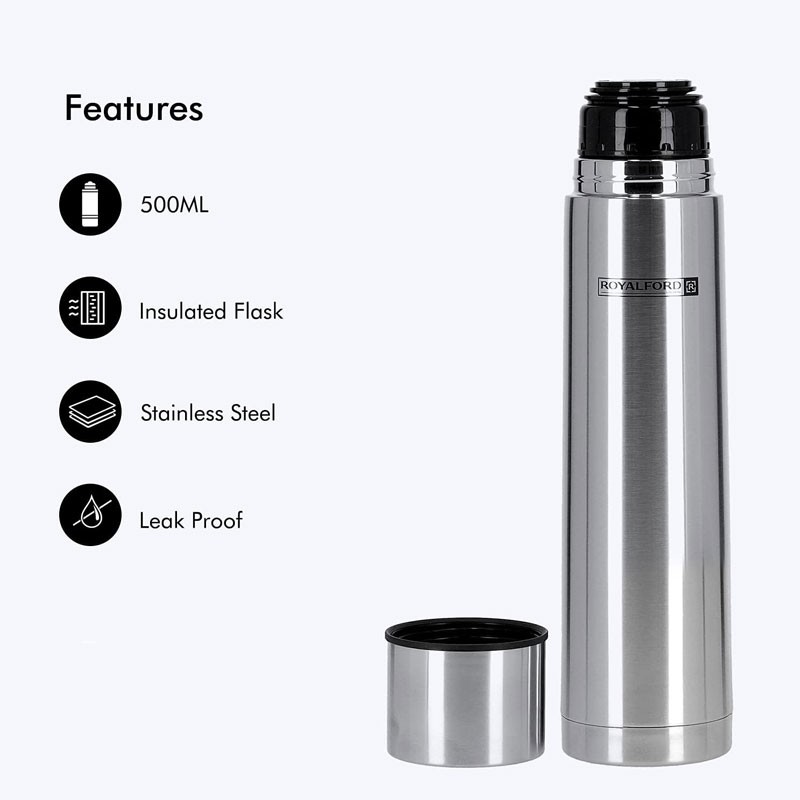 Royalford 1L Stainless Steel Vacuum Bottle -10455