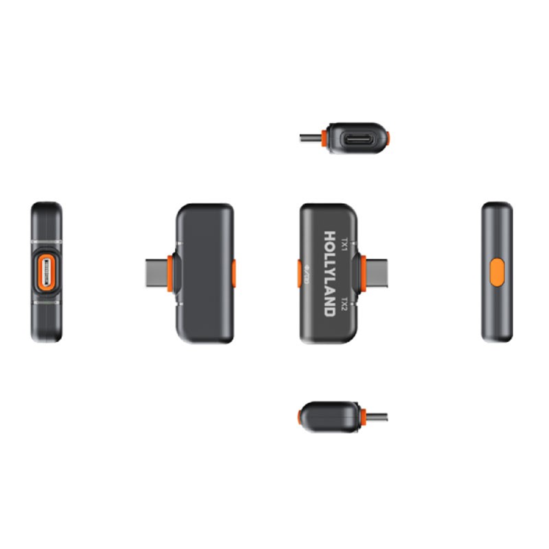 Hollyland Lark M2S, Wireless Lavalier Microphone Mini Combo Titanium Clip, 300m Range, Compatible With iOS And Android, Black-35101