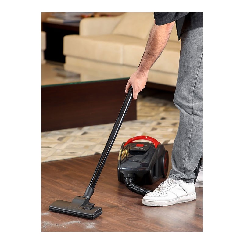 Geepas, 1.5l Dust Bag Capacity, Lower Noise Design, Flexible Hose, Handle Airflow Control, Pedal On And Off Switch, Automatic Cord Rewinder Function, Hepa Filtration System, 2200W, Cyclonic Vacuum Cleaner, GVC19035-31105