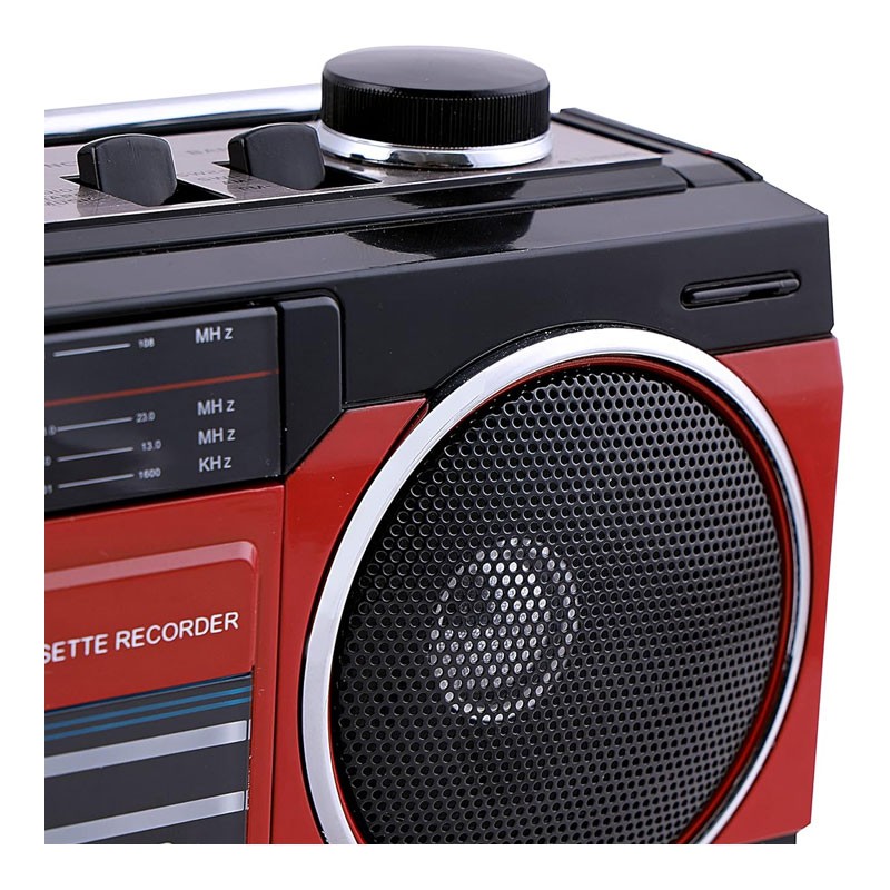 Geepas Radio Casset Recorder, USB, SD Slots, MP3 And BT, Built In Microphone With Recording, Auto Stop Function, Portable Speakers, GCR13011-33358