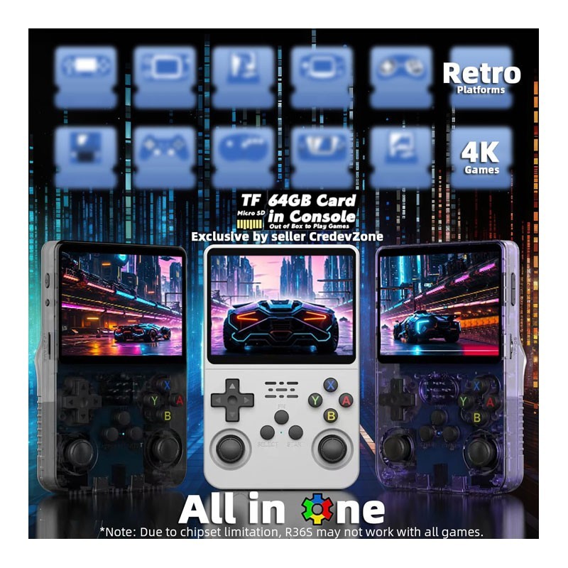 R36S Handheld Gaming Console 3.5 Inch Retro Handheld Video Games Consoles Built in Rechargeable Battery, Portable Style Preinstalled Hand Held Game Consoles System, Black -36460