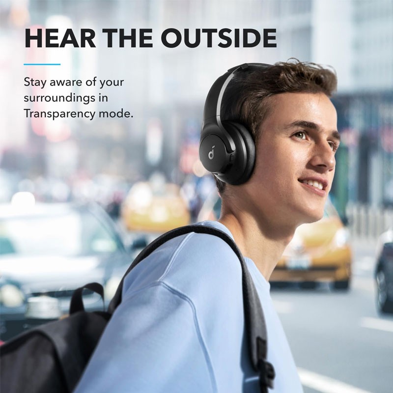 Anker Soundcore Q20i, Hybrid Active Noise Cancelling, 40h Playtime In ANC Mode, Hi Res Audio, Deep Bass, Personalization via App, Wireless Bluetooth Over Ear Headphones, Black, A3004H11-20777