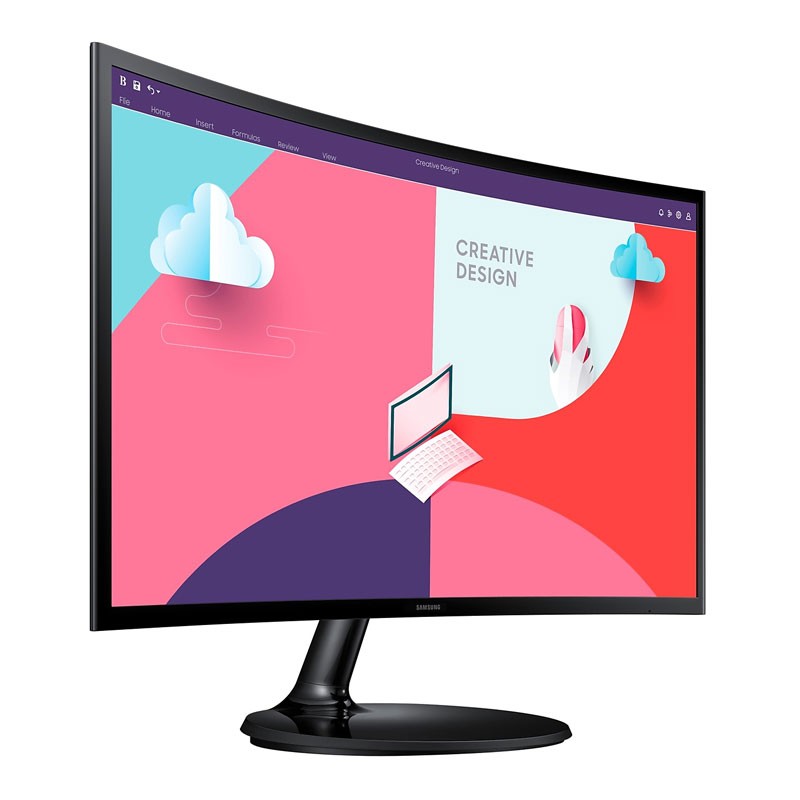 Samsung Essential Monitor S3 S36C, 24 Inch FHD 75Hz Refresh Rate Curved Display, Flicker Free, Eye Saver Mode, FreeSync, Game Mode, Curved Monitor, LS24C360EAMXUE-32652