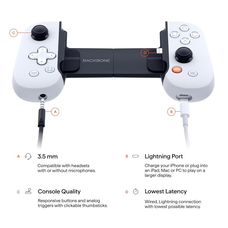 Playstation Backbone One, Turn Your iPhone Into A Gaming Console, PlayStation Edition Mobile Gaming Controller For iPhone With Lightning Connection-26573