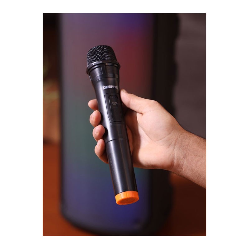 Geepas, RGB Light, USB Input, TF, TWS, FM Radio, VHF Microphone, Bluetooth, 30000W PMPO Speakers Unit, Rechargeable Portable Speaker With Remote Control, GMS11194-33783