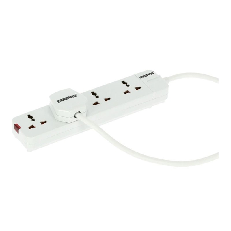 Geepas, Extension Strip With Led Indicators, Extra Long Cord With Over Current Protected, Child Safe, 13A 4 Way Extension Socket, GES58012-29563