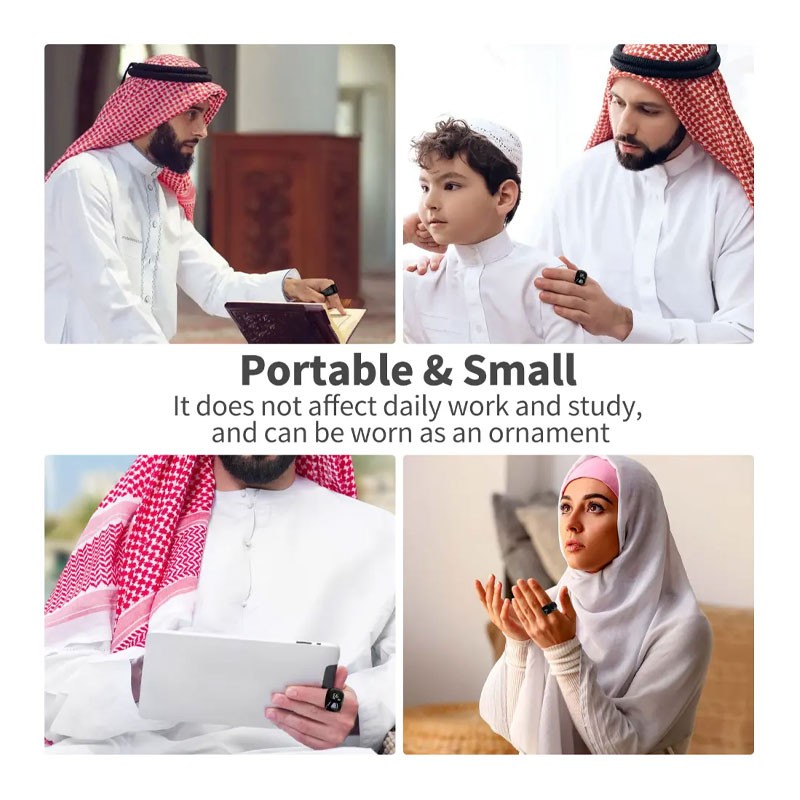 Digital Azan Alarm Clock Counter Tasbeeh Tasbih Zikr Ring-32306