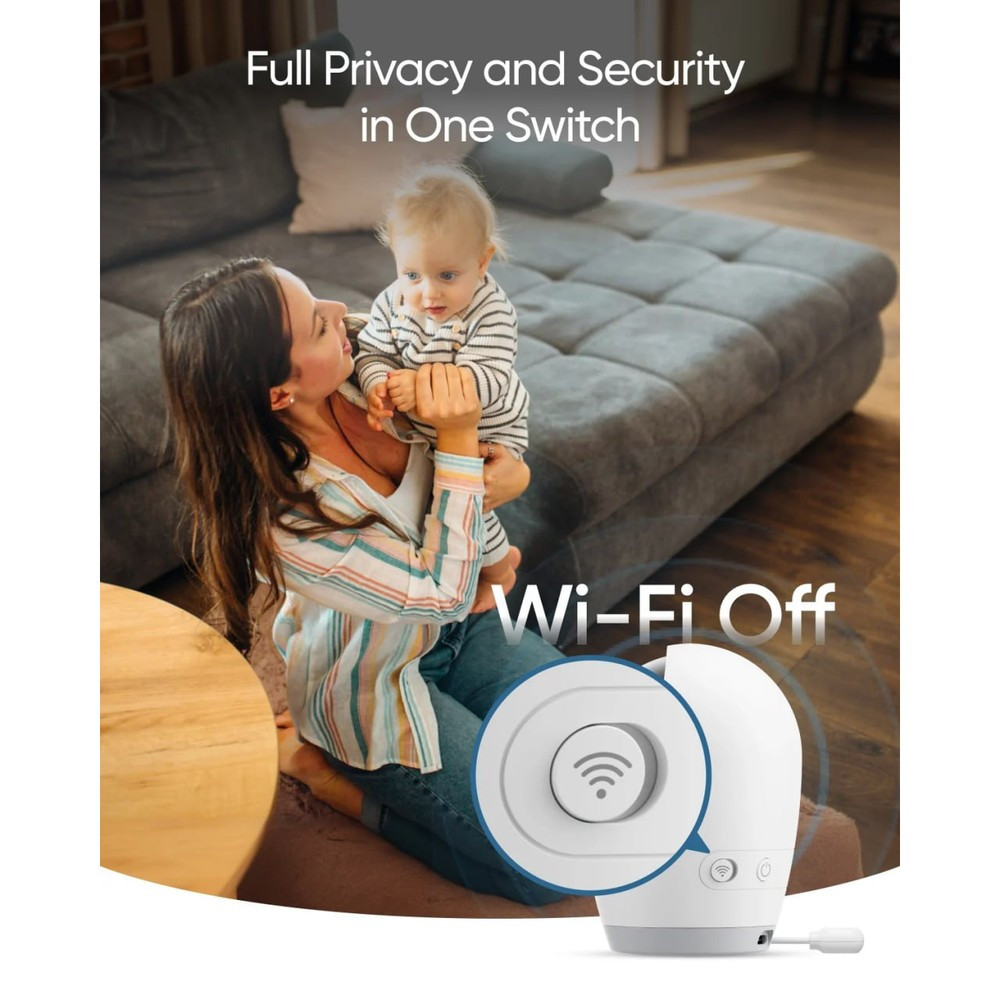 Anker eufy Baby Monitor E21, 1080p HD Video, Night Vision, Two Way Audio, White, E21-38659