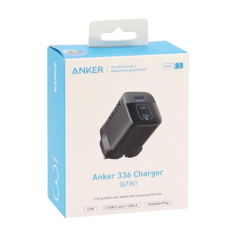 Anker 336, USB C, 67W, 3 Port Wall Charger -11884