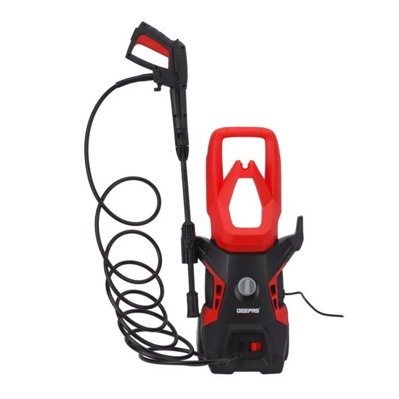 Geepas, Carbon Brush Motor, 1800W, 7.0 L/min Maximum Flow, Includes Spray Gun With Adjustable Nozzle, 5M Cord And Hose, Patio Kit, Removing Dust, Mud, Dirt, 140bar High Pressure Washer, GPW1814-240-33855