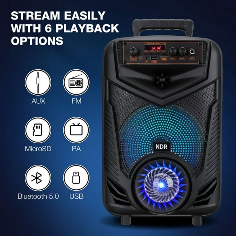 NDR P44 Karaoke Machine Speaker with Microphones and Remote,Portable Bluetooth  LED Karaoke Speaker -3483
