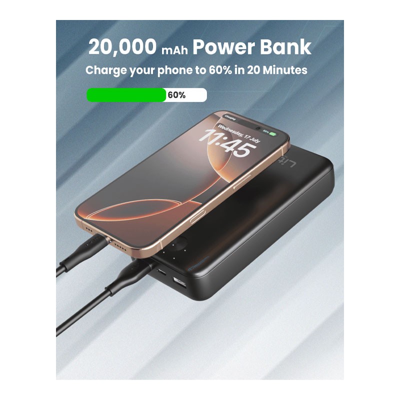 Moxedo Lite 20,000 mAh Fast Charging With 2 USB A Ports And 1 USB C Input Output Port, Power Bank, MX-PB012-33012