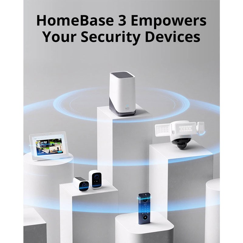 Eufy Security S380 HomeBase, HomeBase 3, Eufy Edge Security Center, Local Expandable Storage, Eufy Security Product Compatibility, Military Grade Encryption, Security Camera System, T80303D1-28450