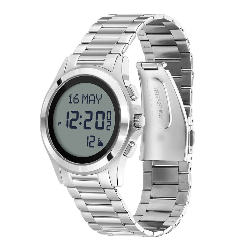 Alfajr, Water Resistant 39 mm Silver Steel Classic Digital Dial Watch WR-02-34500