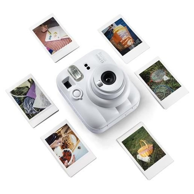Fujifilm Instax Mini 13 Instant Camera, Automatic Flash, Instant 62x46mm Prints, Clay White-36858