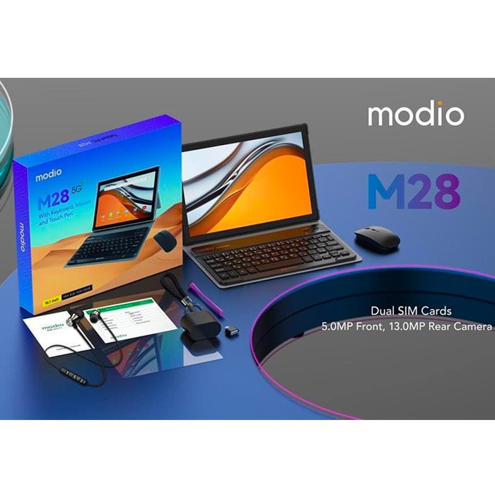 Modio M28 5G Tablet 10.1 inch (8GB + 512GB)With FREE Keyboard, Mouse and Touch Pen-105
