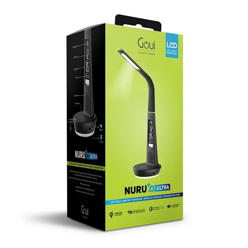 Goui Nuru Plus D Ultra Lamp With Speaker, Wireless Charging, Night Light Function, Black-29844