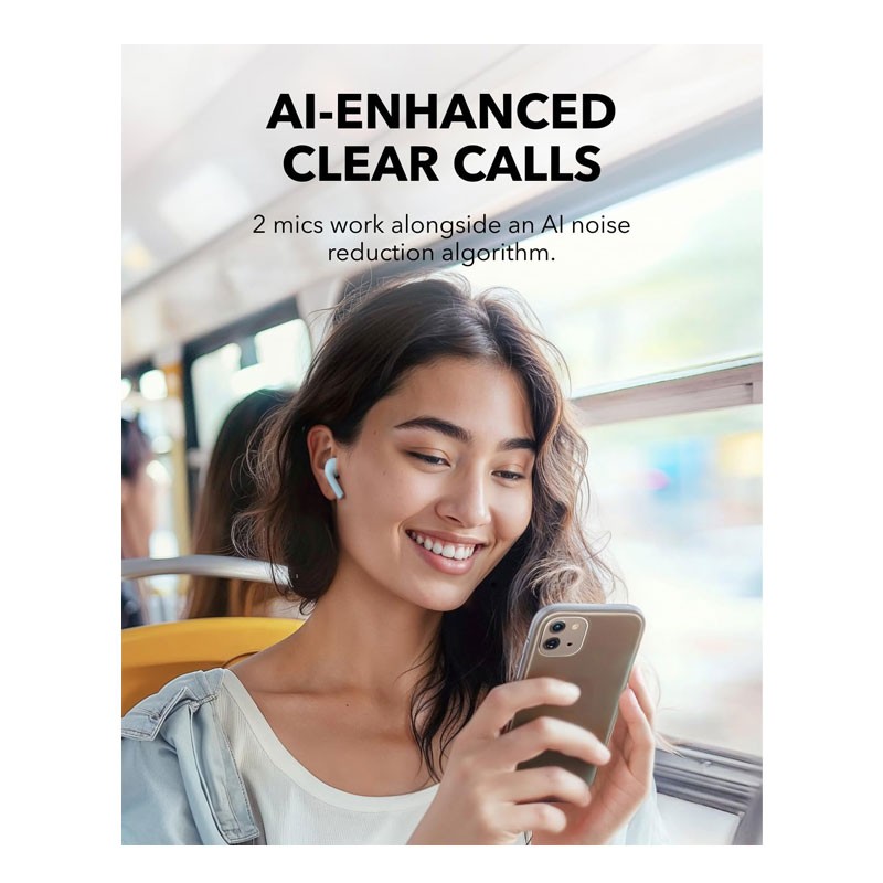 Anker Soundcore K20i, 36H Playtime, Fast Charge, Clear Sound, Comfortable Fit, ENC 2 Mic Clear Calls, Custom EQ, IPX5, App Control, Wireless Bluetooth In Ear Earbuds, Blue, A3994H31-29069