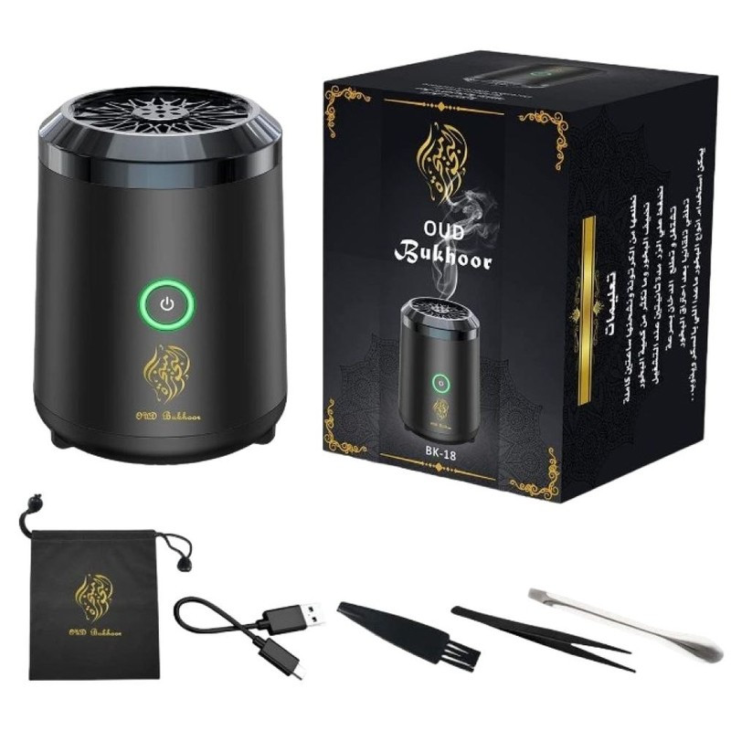 OUD Bukhoor BK-18 Electric Incense Burner, Premium Bakhoor Burner, Black, BK-18-37968