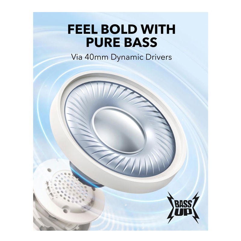 Anker Soundcore H30i, 40mm Pure Bass Drivers, 70 Hrs Battery, Foldable Design, App Connectivity, Dual connection, Wireless Bluetooth OnEar Headphone, Black, A3012H21-29071