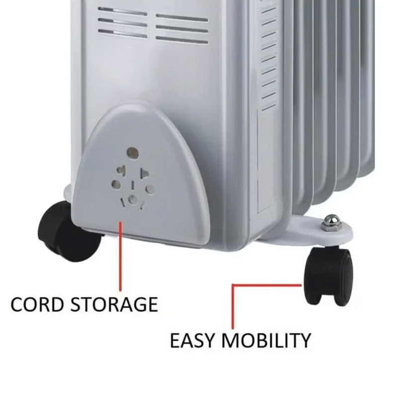 ELBID 2400W Oil Filled Radiator Heater, 9 Fins Indoor Room Heater, HY-B12-F9-36451