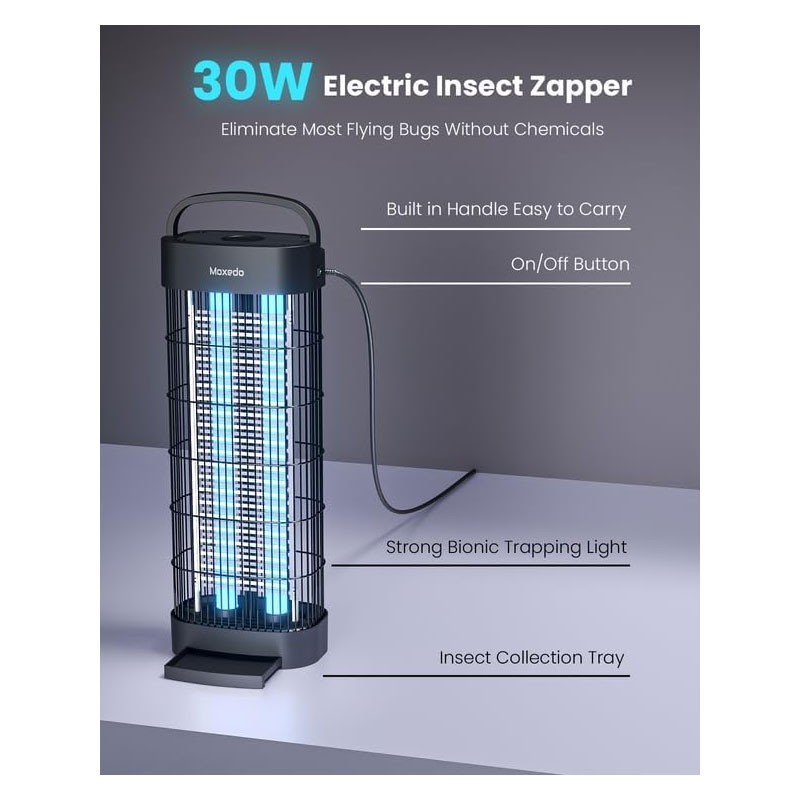 Moxedo, Bug Zapper, Powerful Mosquito Killer, 30W Electric Insects Zapper With Dual UV Light-28147