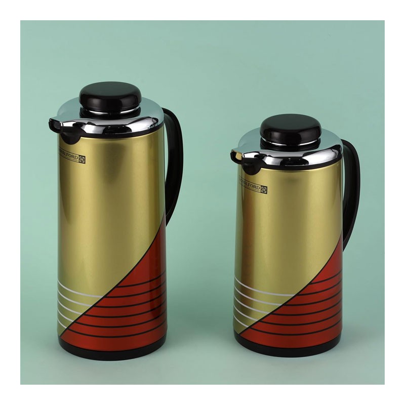 RoyalFord, BPA Free, Asbestos Free, Leak Proof Design, 1.3 And 1.9 Liters Capacity, 2 Pcs Vacuum Flask Set, Gold And Red, RF11367-31182