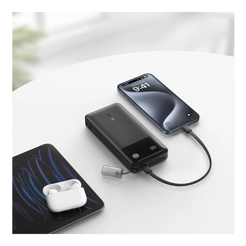 Anker Powercore 20000mAh 30W Portable Power Bank Charger With USB C Cable Lanyard, A1384H11-29015