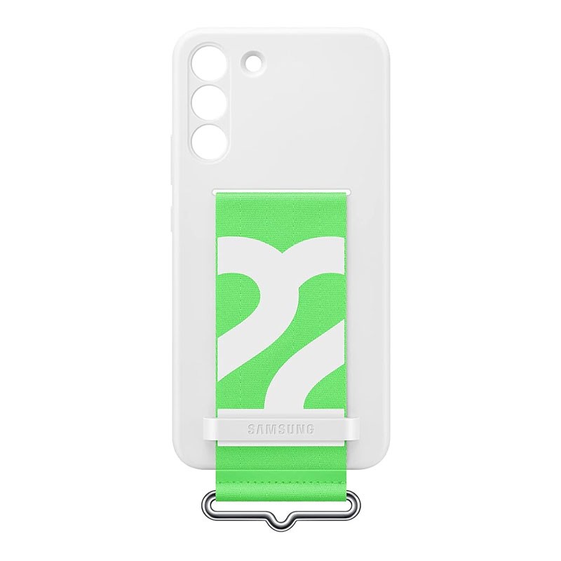 Samsung Galaxy S22 Plus Silicone Cover With Strap, White, EF-GS906TWEGWW-28132