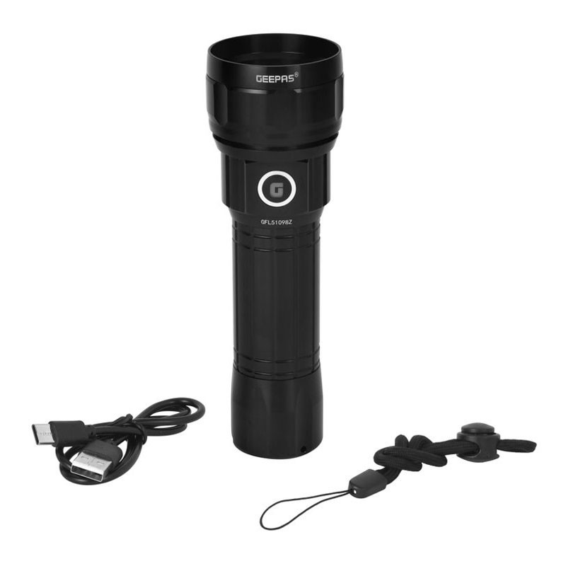 Geepas 4000mAh Battery, Zoomable LED Flash Light, GFL51098-33405