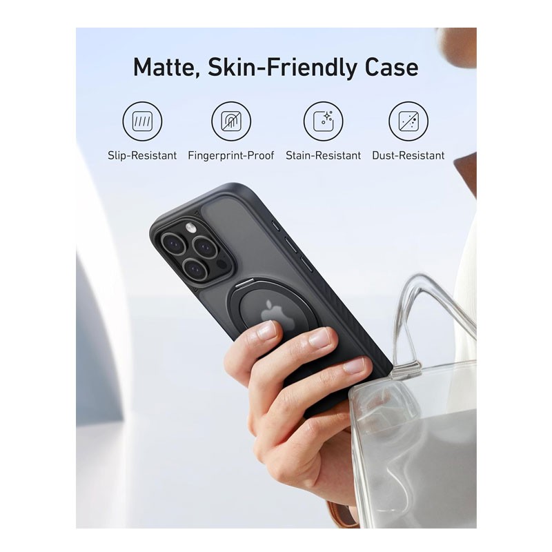 Anker, Anti Slip And Drop Proof Protective Cover With 360 Degree Ring Stand, Compatible With MagSafe, Magnetic Phone Case For iPhone 16 Pro Max, A90H1H0C-29248