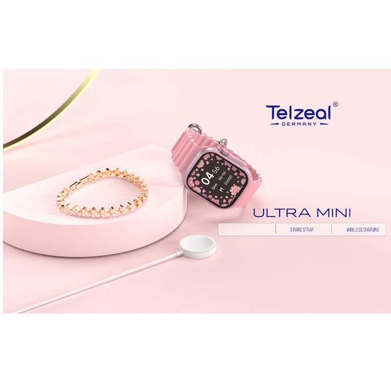 Telzeal Germany Ultra Mini 38MM  Smart Watch With 3 Pairs of Stylish Straps And Bracelet for Ladies-3474