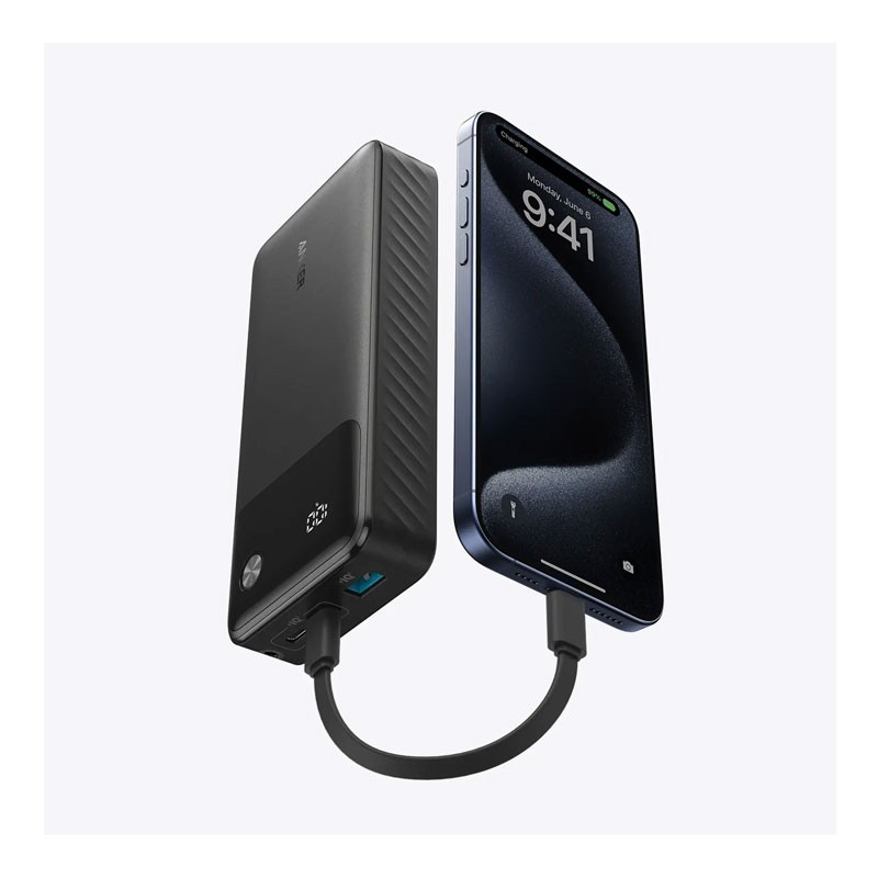 Anker Powercore 20000mAh 30W Portable Power Bank Charger With USB C Cable Lanyard, A1384H11-29012