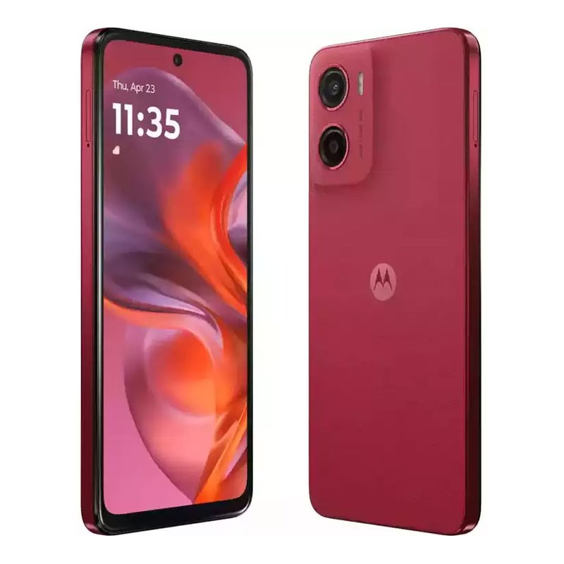 Motorola Moto G05, 4GB RAM, 256GB Storage, 6.67 Inch 90Hz Punch Hole Display, 50MP Rear Main Camera, Dolby Atmos, Dual SIM, Vegan Leather Frame, IP52, 5200mAh Battery, 18W Charging, Android Smartphone, Plum Red-30809