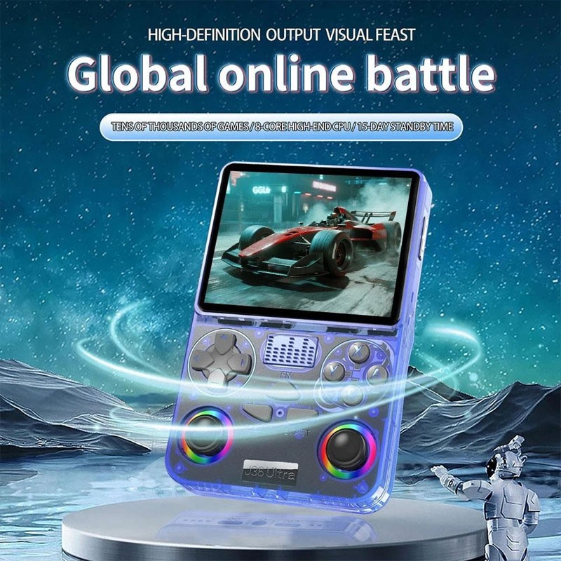 J36 Ultra Handheld Android for Retro Emulation, 6 Inch Screen, Dual Analog, Black-36315