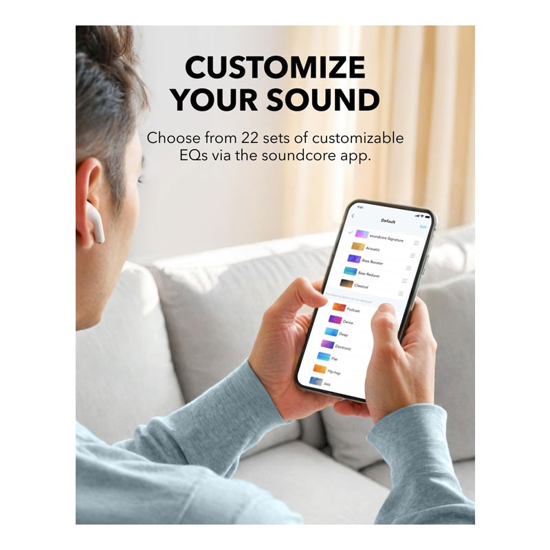 Anker Soundcore K20i, 36H Playtime, Fast Charge, Clear Sound, Comfortable Fit, ENC 2 Mic Clear Calls, Custom EQ, IPX5, App Control, Wireless Bluetooth In Ear Earbuds, A3994H21-29065