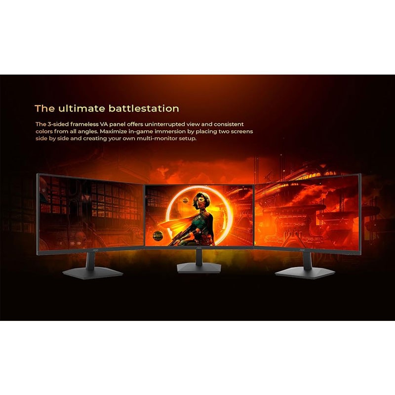 AOC, 180Hz 1ms, Adaptive Sync, HDR Ready, HDMI 2.0, Display Port, 3 Sided Frameless, Full HD 24 Inch Gaming Monitor, 24G15N -28023