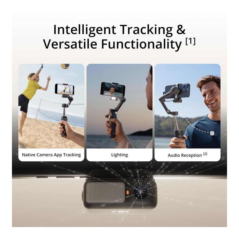 Dji Osmo Mobile 7P, Native Tracking, Lighting, 3 Axis Phone Gimbal, One Tap Edit, Built In Extension Rod And Tripod, Phone Charging, Vlogging Stabilizer YouTube Video, Gimbal Stabilizer For Smartphones-34149