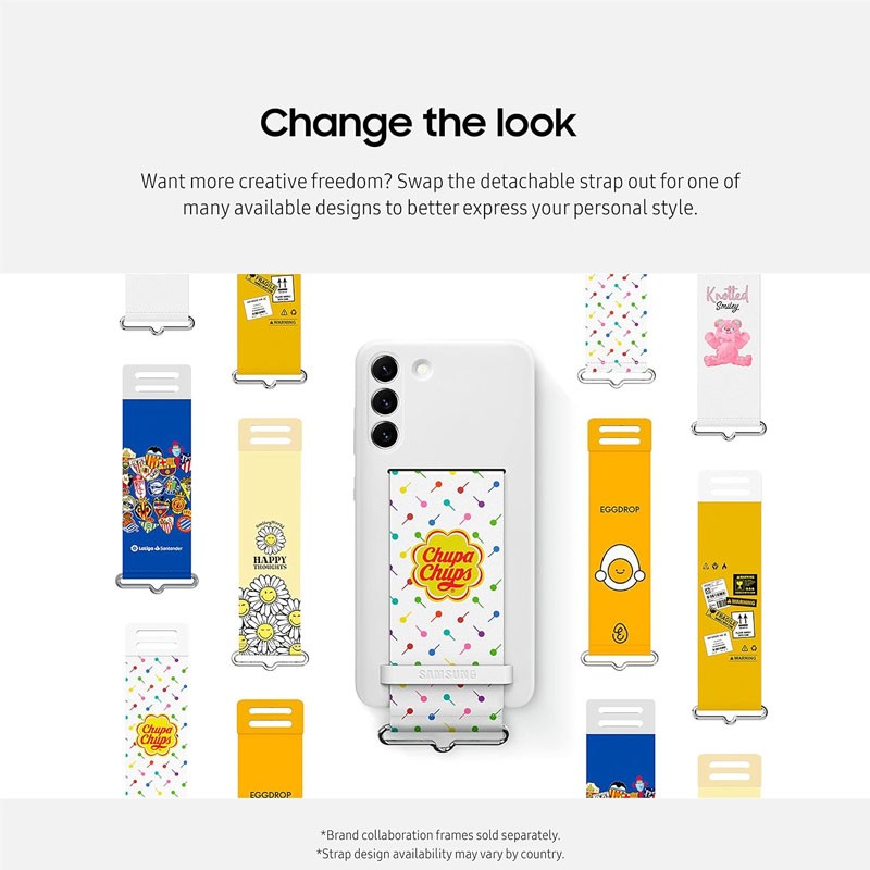 Samsung Galaxy S22 Plus Silicone Cover With Strap, White, EF-GS906TWEGWW-28137