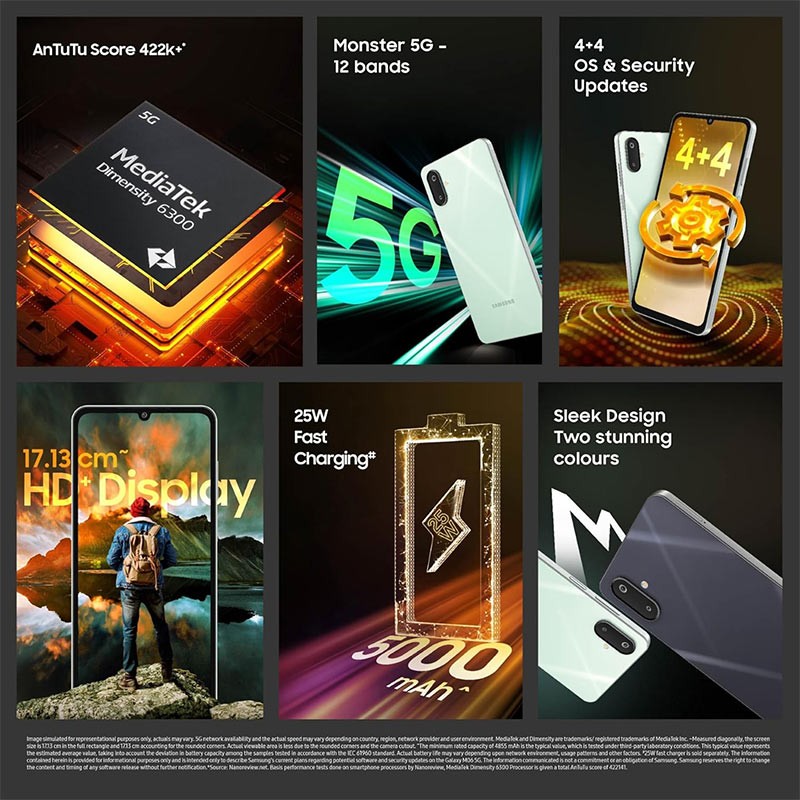 Samsung Galaxy M06 5G 4GB 128GB Smartphone Sage Green-35845