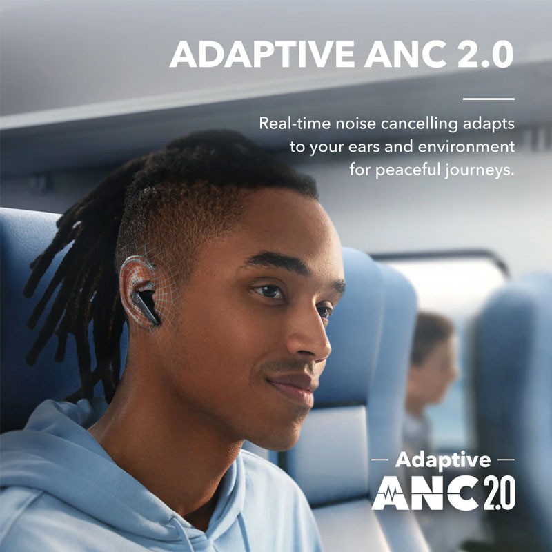 Anker Soundcore Liberty 4 NC, Noise Reduction, 49dB Adaptive Noise Cancelling, Hi Resolution Sound, LDAC Support, 50H Battery, Wireless Charging, Fast Charge, Wireless Earbuds, Black, A3947H11-21582